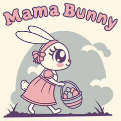 Mama Bunny Easter Sublimation T-shirt Design