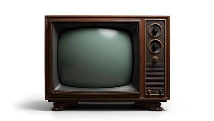Vintage TV, isolated on white background.