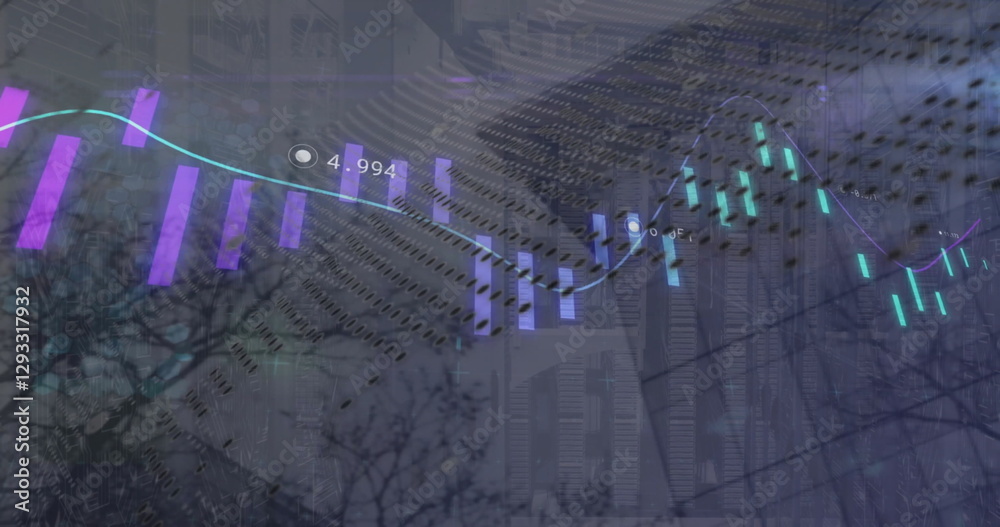 Poster image of digital data processing over building