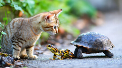 People love their pets set. Pet owners hold domestic and exotic animals. Diverse happy characters with cute cat, dog, rabbit, tortoise, snake and hamster, vector flat illustration