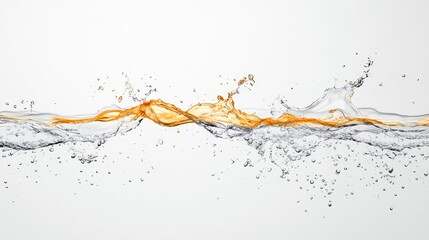 Obraz premium Vibrant Splash of Clear Water with Dynamic Orange Wave Above