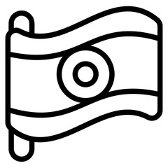 Indian flag Line Icon