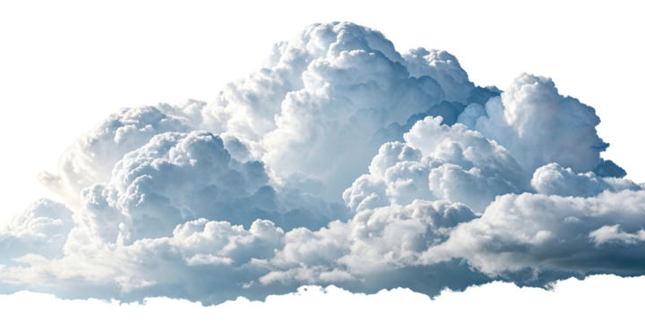 White fluffy clouds, cut out
