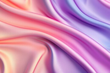 Obraz premium A smooth, flowing fabric with pastel hues of pink and purple, showcasing elegant folds and a soft, shiny texture.