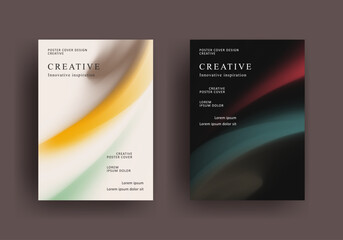 Fototapeta premium brochure poster template. retro vintage Covers Design. fluid gradient background design. retro front page design for Banner, Poster, Flyer, Invitation and Annual Report