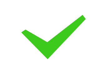 A bold green checkmark symbol representing confirmation or approval, often used in forms or apps.