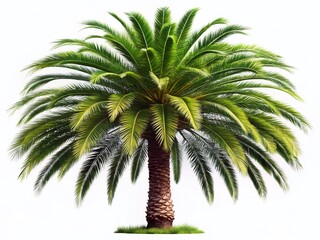Obraz premium Silhouette of a Date Palm Tree on White Background - Stock Photo