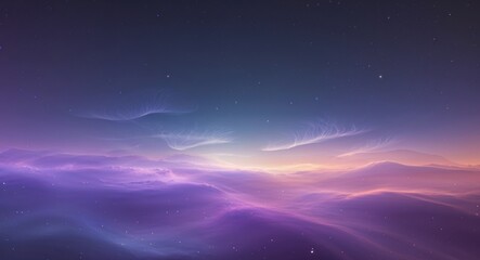 Fototapeta premium Glowing Purple and Orange Cosmic Landscape.