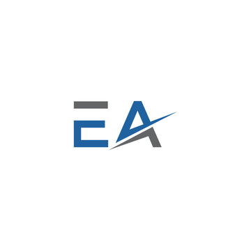 Simple letter EA arrow or EA growth or EA pathway logo concept vector icon