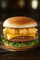 flavorful tropical splash burger with exotic ingredients  
