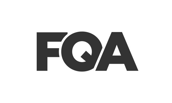 FQA logo design template with strong and modern bold text. Initial based vector logotype featuring simple and minimal typography. Trendy company identity.