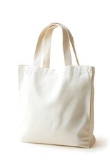 stylish tote bag fabric mockup isolated on a white backdrop  
