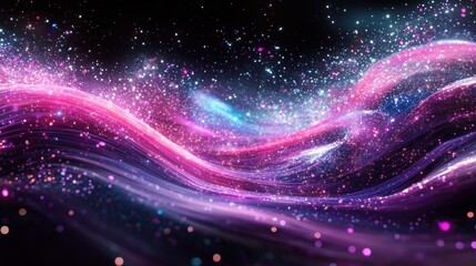 Sparkling cosmic waves, abstract background, energy, design