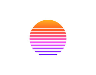 A bright, geometric circle capturing the essence of 80s and 90s retro style. perfect for adding a nostalgic touch.