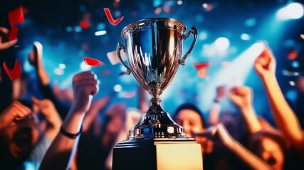 The victory trophy sparkled under the lights, symbolizing the team's hard work and dedication throughout the season.