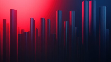 Cyberpunk Cityscape Red and blue neon glow, futuristic buildings, night scene