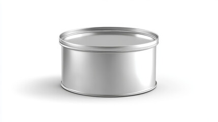 Tin can fish or pet food mockup with pull ring top and front view. Canned round metal jar with closed lid, aluminium preserve canister isolated on white background, Realistic 3d vector mock up, icons