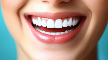 Obraz premium Smiling woman close-up studio portrait bright colors eye-level happiness and confidence