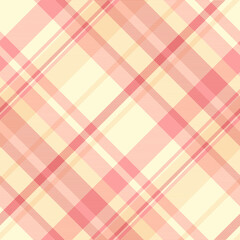 Awesome vector fabric textile, tweed texture background plaid. Italian check tartan pattern seamless in red and light goldenrod yellow colors.