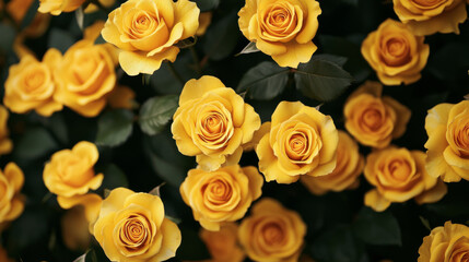 Naklejka premium Floral background with yellow roses. May be used as packing