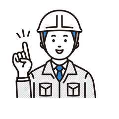 指を差す作業員