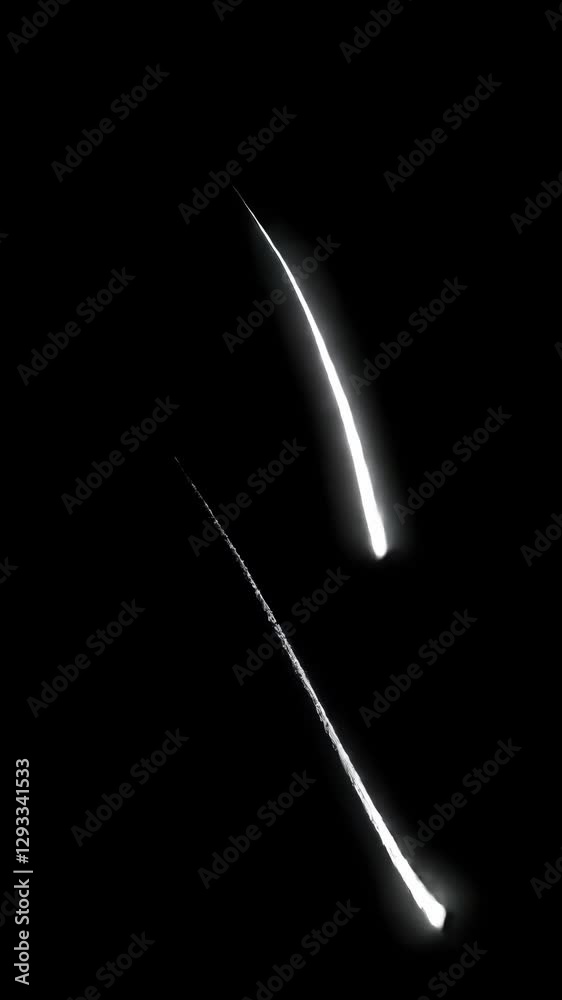 Poster light trail patterns forming mesmerizing abstract shapes against dark backdrop, creating dynamic vis