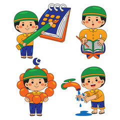 happy kids boy celebrate ramadan