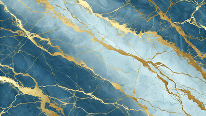 A luxurious gold and blue marble stone texture.