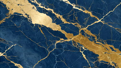 A luxurious gold and blue marble stone texture.