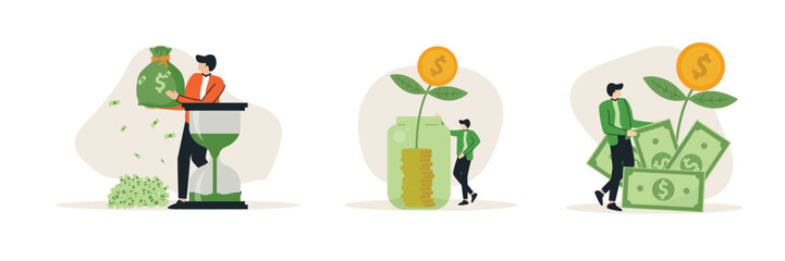 Obraz premium Man Long term investing or savings for retirement fund, income results for business
