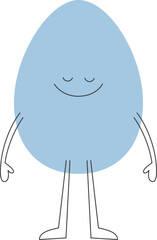 Standing cute egg. Character in doodle style.