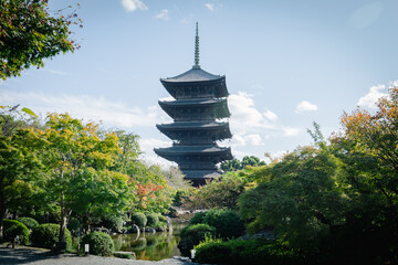 Pagoda in a temple in Kyoto, Japan