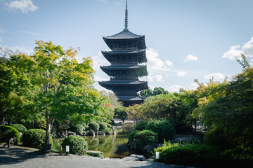 Pagoda in a temple in Kyoto, Japan