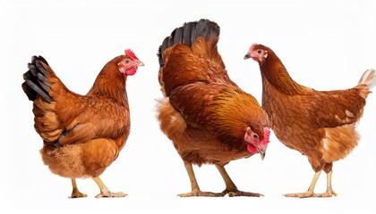 Brown Hen in Striking Isolation against a Transparent Background, showcasing the Elegance and Grace of Natures Creatures on a Minimalist Canvas