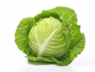 Obraz premium fresh green Cabbage isolated on a white background 
