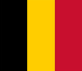 Fototapeta premium The official flag of Belgium in black, yellow and red colors, perfect for graphic design, educational materials and commercial projects