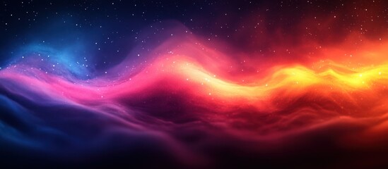 Obraz premium Abstract cosmic landscape with vibrant nebula colors.