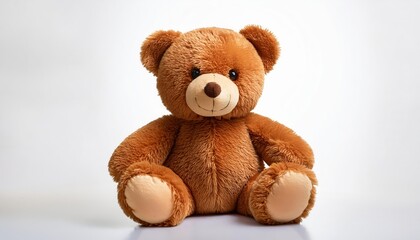 Adorable Brown Teddy Bear Baby Toy Floating in a Captivating Transparent Space, Inviting Joy and Whimsy with Soft Textures and Cozy Details