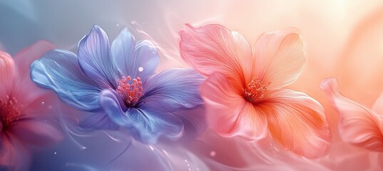 Vibrant gradient blossoms celebrating spring and International Women's Day in March