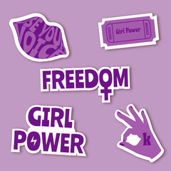 Vector Stickers Girl Power 8M