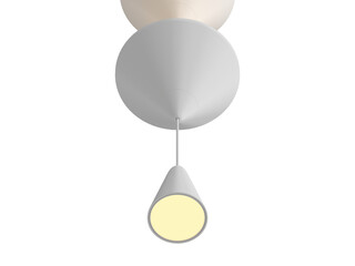 Cone Industrial Fixtures White Pendant Lighting - Elegant Lighting Fixture Against White Background
