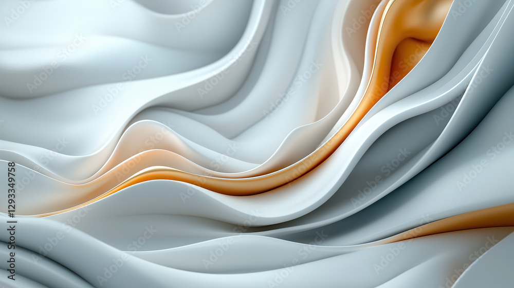 Poster Smooth flowing abstract design with soft curves and gentle color transitions, creating serene and fluid visual experience