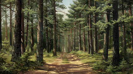 Obraz premium footpath in the woods