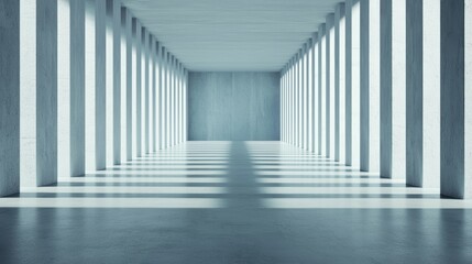 Fototapeta premium Abstract empty concrete interior space with sunlight and shadow.