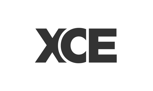 XCE logo design template with strong and modern bold text. Initial based vector logotype featuring simple and minimal typography. Trendy company identity.
