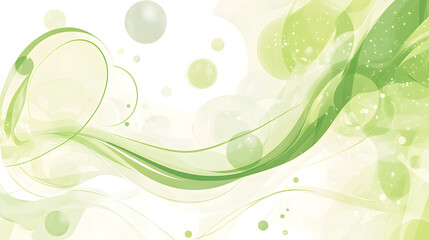 Vector background with green abstract shapes and circles, green color scheme
