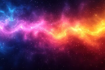 Vivid cosmic nebula displaying vibrant colors and swirling patterns in a vast universe