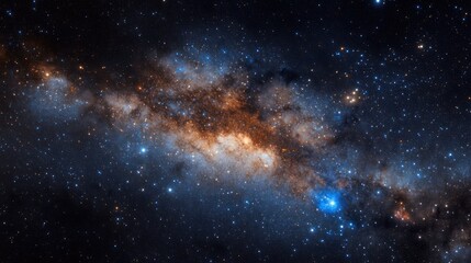 Obraz premium Milky Way galaxy, cosmic dust, space, stars, night sky, background, astronomy, science