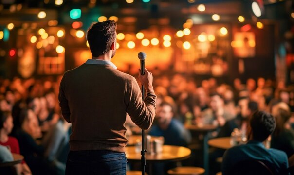 Stand-Up Comedy Open Mic Night with Comedian on Stage