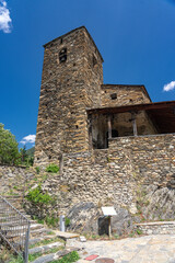 Church of the traditional mountain village of the Os de Civis in the province of Lerida, Cataluña,...